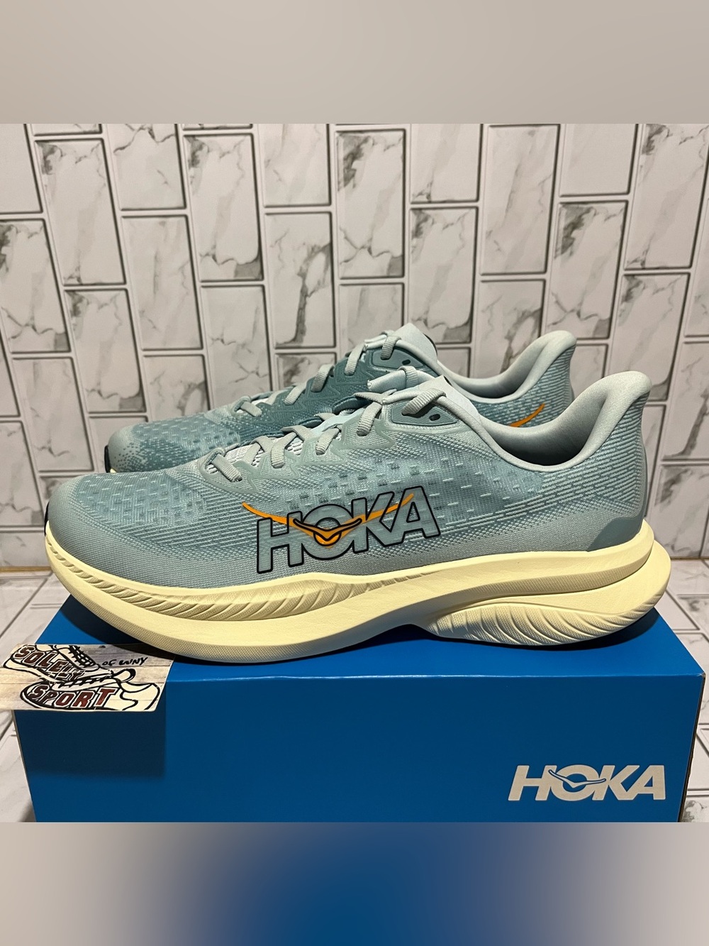 New Hoka One One Mach 6 Running Shoes Teal Squa Mens Size 11.5 D Training Gym